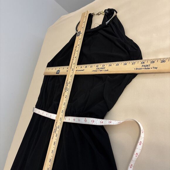 JBS Cocktail Dress Women's Large Black Halter Choker Hardware Sleeveless Lined - Picture 11 of 11